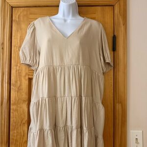 Elegant Cream Tiered Dress